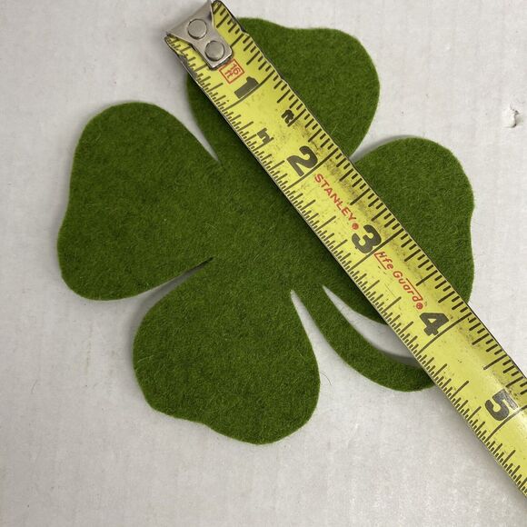 100% Wool Felt Shamrock Clovers Cutouts Coasters Green 3mm Lot Of 10 - Picture 5 of 5